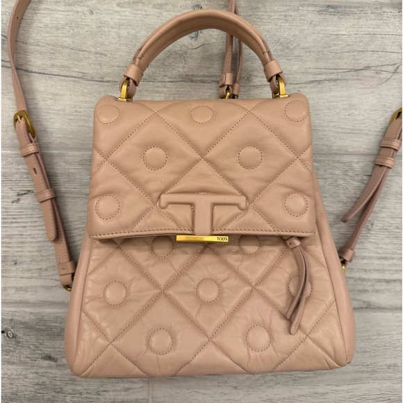 RARE! TOD’S SHOPPING MEDIA LEATHER 2 way Bag Pristine - Picture 3 of 10